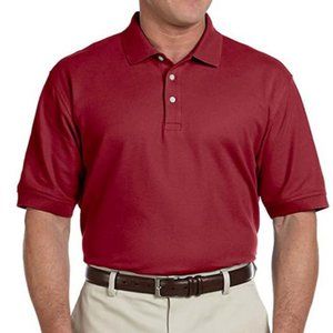 ***NEW*** Devon & Jones Men's Pima Piqué Short-Sleeve Polo Burgundy Size Small
